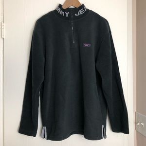 Vtg Tommy Jeans Spell Out On Collar Black Pullover
